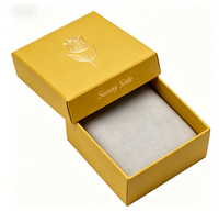 Boîte en papier mat bicolore, personnalisée avec estampage à chaud, motif unique, petite boîte cadeau carrée vide pour bijoux