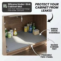 Tapis de protection en silicone imperméable pour évier, tapis de drainage pour placard de cuisine, plateau de service pour vaisselle et découpe - Vente chaude