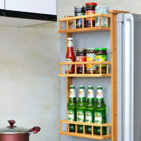 Holz kühlschrank seite regal getränke regal