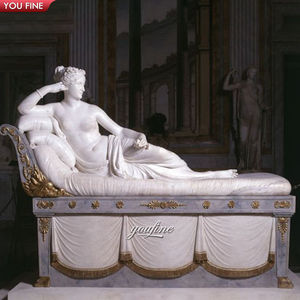 Famosa Estatua de Mármol de Paulina Borghese Desnuda Acostada - Product Image 1
