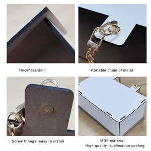 Topjlh personalizzato <span class=keywords><strong>fai</strong></span> <span class=keywords><strong>da</strong></span> te Logo borsa in legno Shopping Tote Bag sublimazione bianco MDF a catena lunga Tote Bag - Product Image 6