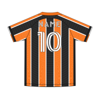Maillots de football vintage unisexes surdimensionnés en gros, uniformes de football rétro originaux personnalisés à rayures orange et noires avec col en V