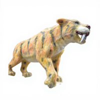 Modèle d'animal sauvage réaliste en taille réelle, tigre à dents de sabre animatronique personnalisé OEM pour la décoration des parcs d'attractions et des zoos