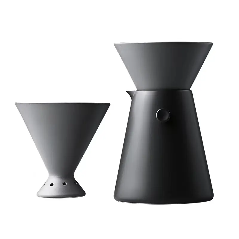 New design household V60 coffee set woodpecker imitation drip coffee pot ceramic v60 coffee filters