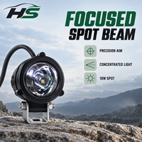 Lumière de travail LED HSSH, 2 pouces, 10W, faisceau rond, compacte, lumière auxiliaire tout-terrain pour ATV, UTV, moto
