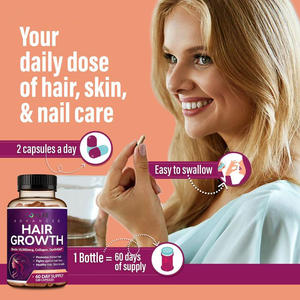 Cápsulas para el Crecimiento del Cabello OEM/ODM, Ricas en Biotina, Múltiples Vitaminas, Colágeno, Minerales y Ácido Fólico para el Cabello, 120 Cápsulas por Botella - Product Image 5