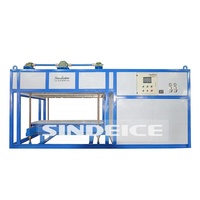 Machine à glaçons en blocs SINDEICE 2 tonnes/jour avec pompe, stockage de glace de 1000 kg, moteur, PLC, utilisation commerciale