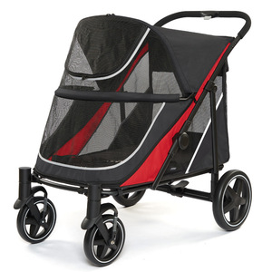 Poussette pour chien en tissu Oxford 600D, très vendue, grande poussette de voyage pliable et portable pour animaux de compagnie, style tendance, transparente, pour grands chiens et chats - Product Image 1