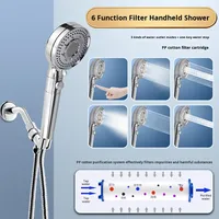 Douche à main personnalisée 1,6 GPM 2,5 GPM, économie d'eau, micro-bulles, pommeau de douche doux, élément filtrant, beauté, élimination du chlore, pressurisée