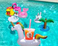 Jouets de piscine gonflables Novavojo en PVC de 25 cm, porte-gobelet flottant pour piscine, porte-gobelet en forme de fruit avec logo personnalisé