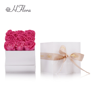 HFlora - Rosas <span class=keywords><strong>Preservadas</strong></span> Cuadradas de Tacto Real, 9 Piezas, Conservación en Glicerina, Larga Duración (3-5 Años), para el Día de la Madre, Venta al por Mayor - Product Image 4