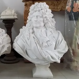 Preço de fábrica Mão Esculpida Louis XIV De França Cabeça De Mármore Francês Rei Busto Estátua Escultura