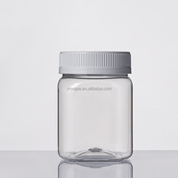 Récipient carré unique à col large 250 ml 250g 400g 500g 1000g 8 Oz 16 onces PET pot carré en plastique transparent de qualité alimentaire pour le miel