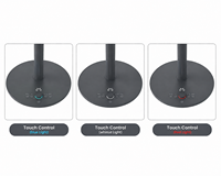 Ventilateur sur pied 3D de 14 pouces avec batterie en option, adaptateur DC24V en option, lumière ambiante à bouton rotatif et anneau lumineux de base en option