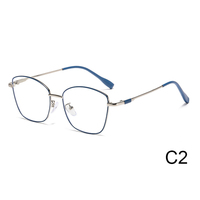 Nuevas gafas ópticas cuadradas de Metal de moda para hombres y mujeres Gafas de luz anti-azules para computadora de radiación Marco óptico