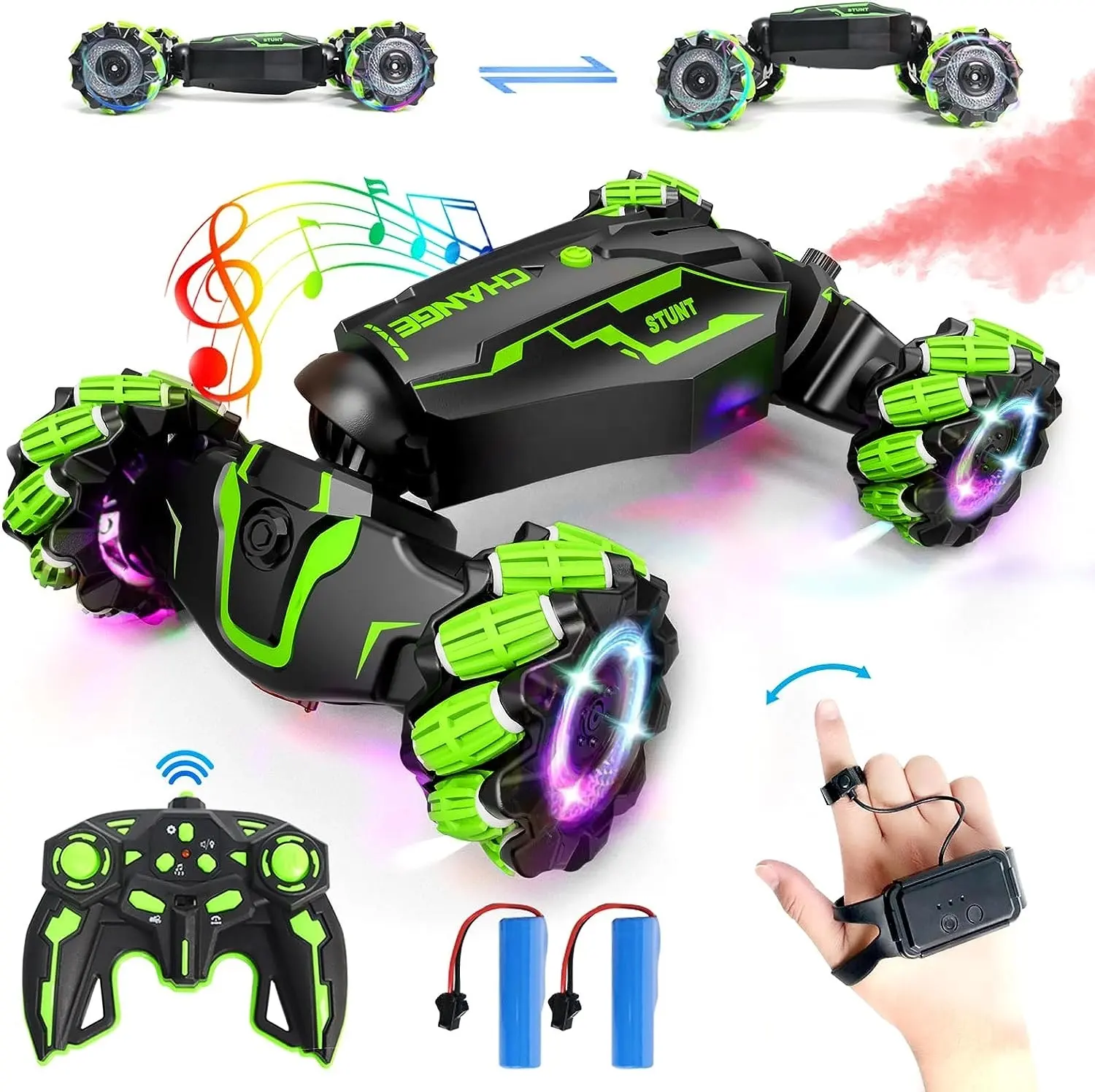 2.4G 1:16 Dubbelzijdige Afstandsbediening Auto Drift Draaiende Hoge Snelheid Stunt Auto Horloge Controle Handgebaar Rc Auto