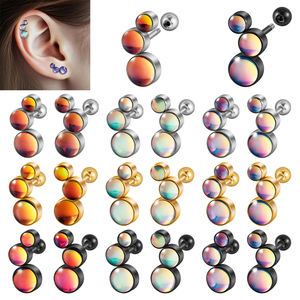 Acier chirurgical cristal Cartilage Helix Tragus plaqué <span class=keywords><strong>or</strong></span> <span class=keywords><strong>oreille</strong></span> goujon Flash <span class=keywords><strong>Film</strong></span> gemme boucle <span class=keywords><strong>d</strong></span>'<span class=keywords><strong>oreille</strong></span> Piercing femmes bijoux de corps en gros - Product Image 1