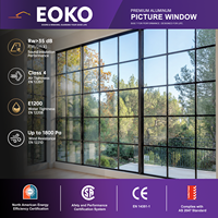 Fenêtre panoramique fixe EOKO avec verre du sol au plafond pour une vue panoramique dans votre salon, fenêtre panoramique en verre trempé