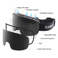 Lunettes de ski sphériques UV400 pour femmes et hommes avec revêtement argenté noir bleu Livraison rapide