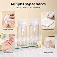 Flacon de nettoyage en PET, capacité 100 ml, flacon en plastique transparent à pression, logo personnalisé, emballage pour nettoyant visage