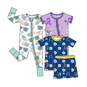 कार बांस की छोटी आस्तीन बेबी जिप्पी पजामा, वसंत में सबसे ज्यादा बिकने वाली कस्टम कार, क्रिसमस और हेलोलीन पैटर्न के साथ - Product Image 6