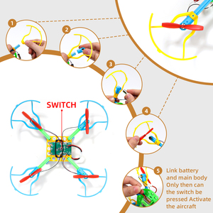 Người mới bắt đầu thân thiện với STEM Mini <span class=keywords><strong>Drone</strong></span> Kit cho trẻ em bao gồm điều khiển từ xa sạc USB Cable & Pin - Product Image 3