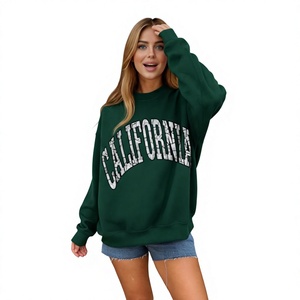 <b>Top</b> Quality Heavyweight Autumn/Winter Custom Printed Polyester/Cotton Oversized Mock Neck Sweatshirt for Women`s - Product Image 5