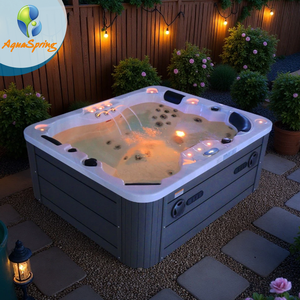 Jacuzzis y Bañeras de Hidromasaje Aquaspring, Bañeras de Hidromasaje Exteriores con 51 Jets, Bañera de Hidromasaje Exterior con Certificación CE, Bañera Inteligente Independiente para 6 Personas - Product Image 1