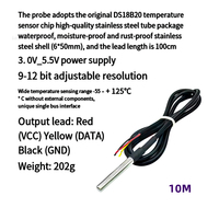 Sensor Suhu Probe Kabel Tahan Air Berkualitas Tinggi 18B20 1M/2M/3M/5M/10M DS18B20