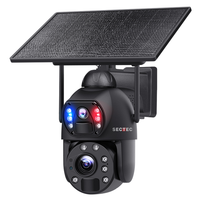 36X Zoom Metal Case IP67 Ptz Dual Lens Camera Wireless Wifi 10W Panel 20000mAh Battery Camera Pir Human Detection Alarm Camera