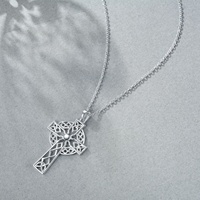 Bijoux religieux, collier avec pendentif croix celtique Jésus en argent sterling 925, porte-bonheur