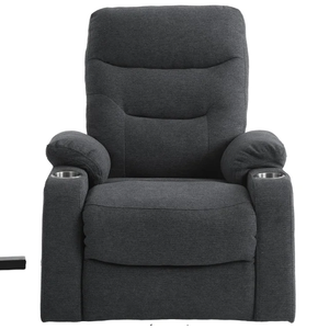 Sofá reclinable de elevación eléctrica de un solo <span class=keywords><strong>motor</strong></span>, un asiento con chenilla y Marco de Metal extensible, portavasos, función de masaje, 1 unidad - Product Image 2