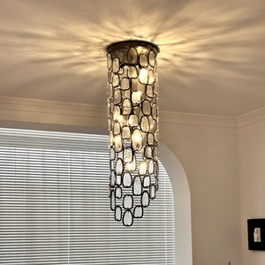 Luxury Designer Staircase Chandelier H100cm Gold Long Shape Single Head Mounted Pendant <b>Light</b> for Villa Duplex - Product Image 1