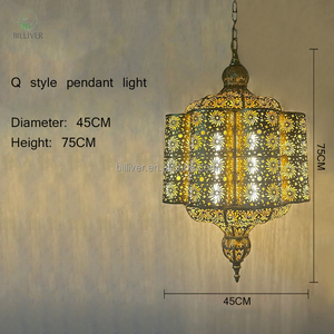 Lanternes simples lustres islamiques évidés en fer restaurant d'hôtel personnalisé avec lustres marocains en bronze et suspensions - Product Image 5