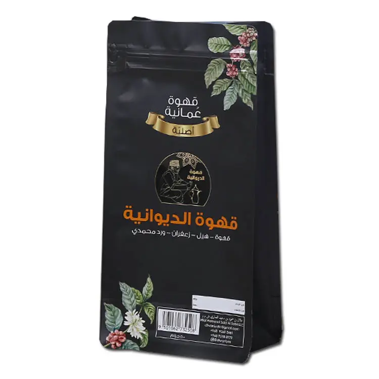 Custom Printed Octagonal Coffee beans Packaging Bags Retail Eight Side Sealed flat bottom coffee bag with Zipper And Valve