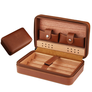 Customised Wood PU Leather <b>Cigars</b> Accessories <b>Humidor</b> Personalised Travel <b>Cigar</b> Case with Lacquer Technique - Product Image 3