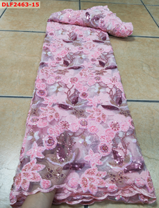 Séquence Dentelle Tissu De Luxe Robe De Mariée Tissu Coloré Sequin Suisse Voile Fantaisie Paillettes Broderie Dentelle Tissu - Product Image 2