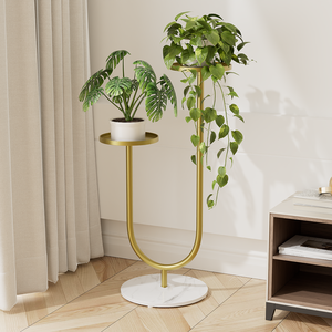 Porte-fleurs en fer doré en forme de U, sur pied, style simple, pour salon, support de rangement pour plantes <span class=keywords><strong>d</strong></span>'<span class=keywords><strong>intérieur</strong></span> - Product Image 5