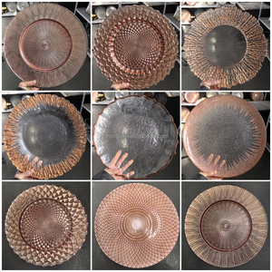 Plato Base Redondo Moderno <span class=keywords><strong>de</strong></span> 13 Pulgadas, Dorado y Transparente, <span class=keywords><strong>para</strong></span> Bodas, Cenas y Fiestas, Venta al Por Mayor - Product Image 6