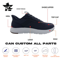 Chaussures de marche décontractées pour hommes personnalisées OEM ODM, respirantes, avec empeigne en maille Fly Knit, légères et amortissantes, pour la course et le sport