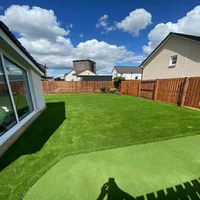 Tapis mural en herbe artificielle verte ignifuge en gros, hauteur de pile 30 mm, tapis synthétique en PP pour applications sportives