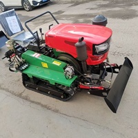 Vente flash : Tracteur chenillé électrique télécommandé pour les rizières, avec roue de désherbage et créateur de buttes