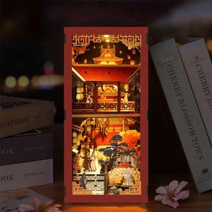 Xinyue Nouveau Style DIY Puzzle En Bois Livre Nook 3D Serre-Livre Étagère Décoration avec Lumière LED Dynastie Tang Inspiré - Product Image 4