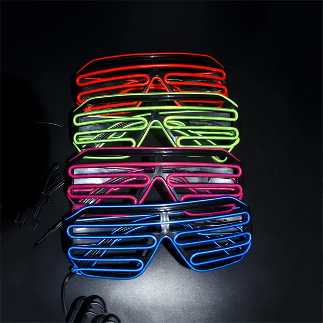 2023 New Products Wholesale LED Flashing Customized Sound Activated Sunglasses Flashing El