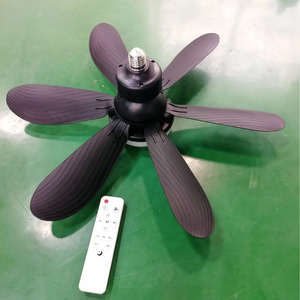 Led <b>Ceiling</b> <b>Fan</b> 6 Blades E27 Led Light <b>Remote</b> <b>Control</b> Flush Mount For Bedroom Living Room - Product Image 2