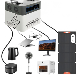Fuente de Alimentación de Emergencia UPS de 2KWh 1KW, Banco de Energía Portátil de Gran Capacidad para Exteriores, Panel Solar PWM, Linterna, Respaldo para Oficina y Hogar - Product Image 2