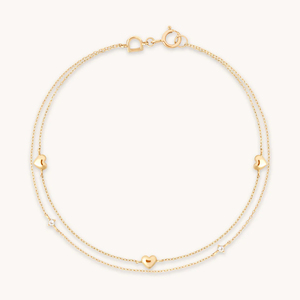 <span class=keywords><strong>Bracelet</strong></span> à double chaîne avec pendentif cœur CHICNNA, <span class=keywords><strong>bracelet</strong></span> fait main, bijoux en argent 925, bracelets à chaîne pas chers, vente en gros - Product Image 1