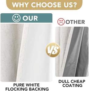 Paneles de Cortina 100% Opacos, Listos para Usar, con Pliegues Texturizados y Ojales, Modernos, para Sala de Estar, Bloquean la Luz Completamente, Aislantes Térmicos, 84 - Product Image 3