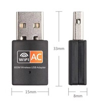 Adaptador WiFi USB Mini de 600Mbps, Doble Banda 2.4G/5G, Tarjeta de Red RTL8811AU para Computadora de Escritorio y Portátil