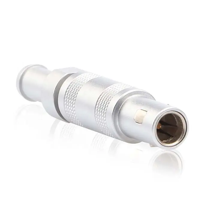 00S.250 Push Pull FFA Straight Plug With Cable Collet Unipole Connectors For Ultrasound Transducer